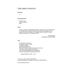 Tarik O'Regan: The Great Silence (Score)