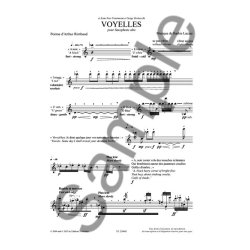 Sophie Lacaze: Voyelles For Solo Alto Saxophone