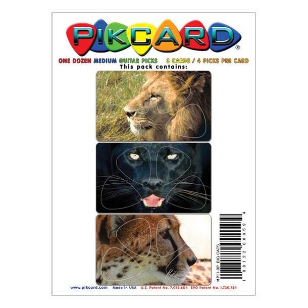 PikCard 3-Pack: Big Cats (12 Guitar Picks)