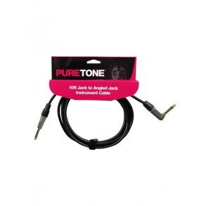 10Ft 1/4 Inch Jack to Angled Jack Instrument Cable