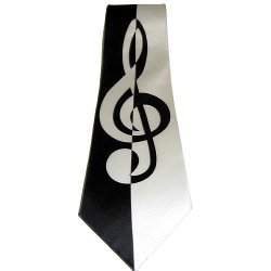 Silk Tie: Contemporary Treble Clef Design
