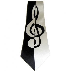 Silk Tie: Contemporary Treble Clef Design