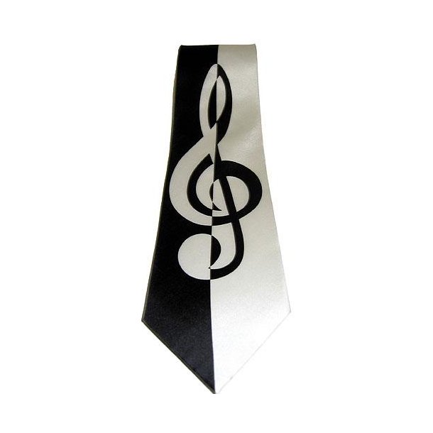 Silk Tie: Contemporary Treble Clef Design