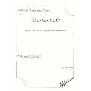Zeitenlick Pour Récitant, Violoncelle Et Piano