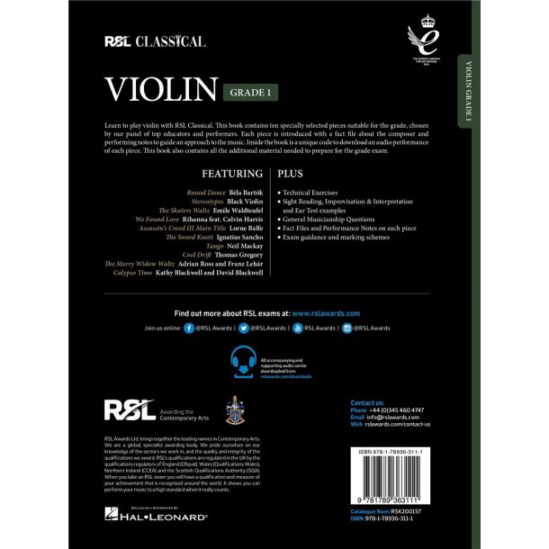 RSL Classical Violin Grade 1 (2021)