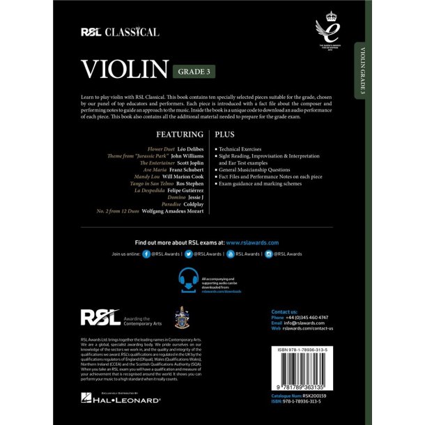 RSL Classical Violin Grade 3 (2021)