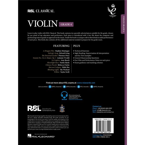 RSL Classical Violin Grade 4 (2021)