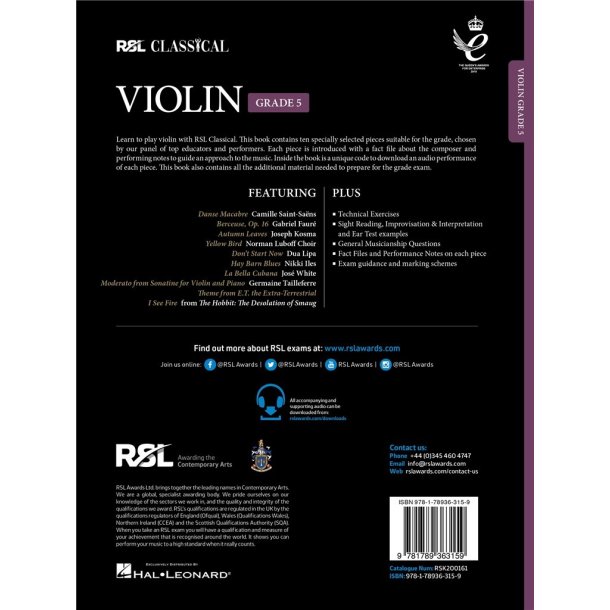 RSL Classical Violin Grade 5 (2021)