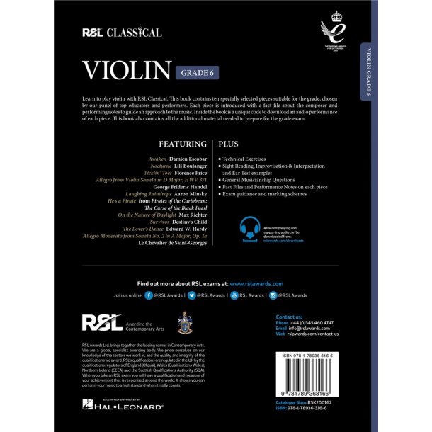 RSL Classical Violin Grade 6 (2021)