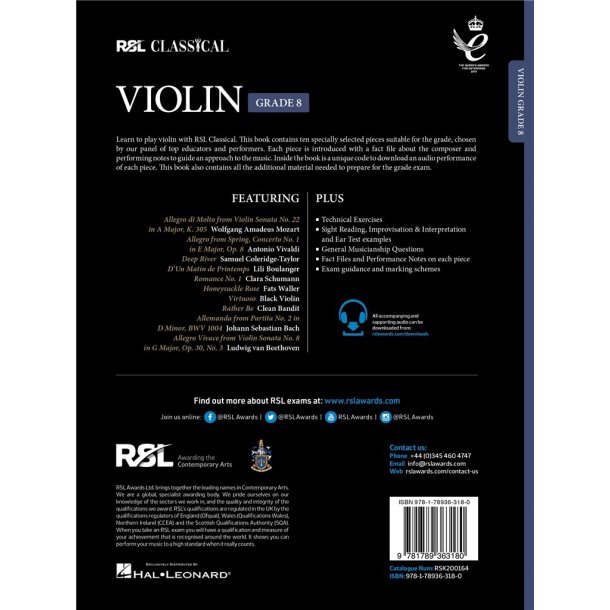 RSL Classical Violin Grade 8 (2021)