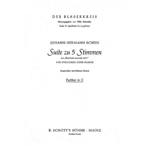 Suite zu 5 Stimmen : aus Banchetto musicale 1617