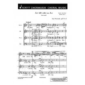 Lieder nach alten Texten op. 33 : 3. Art lasst nicht von Art Ein Wolf, den Sudenangst bewog