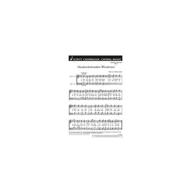 Frankische Volkslieder : 5. Handwerksburschen-Wanderlied