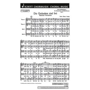 Drei Volksliedsatze : 3. Die Gedanken sind frei