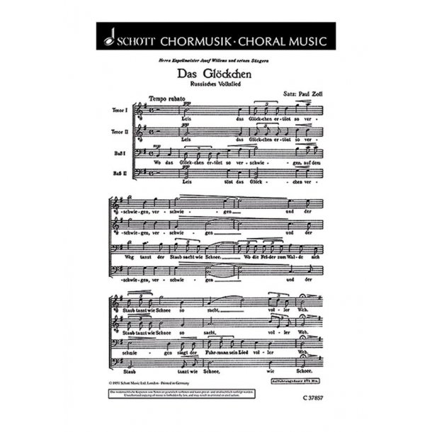 Drei russische Volkslieder : 1. Das Glockchen