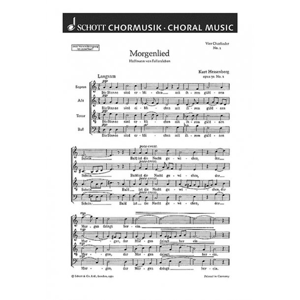 Vier Chorlieder op. 31 : 1. Morgenlied