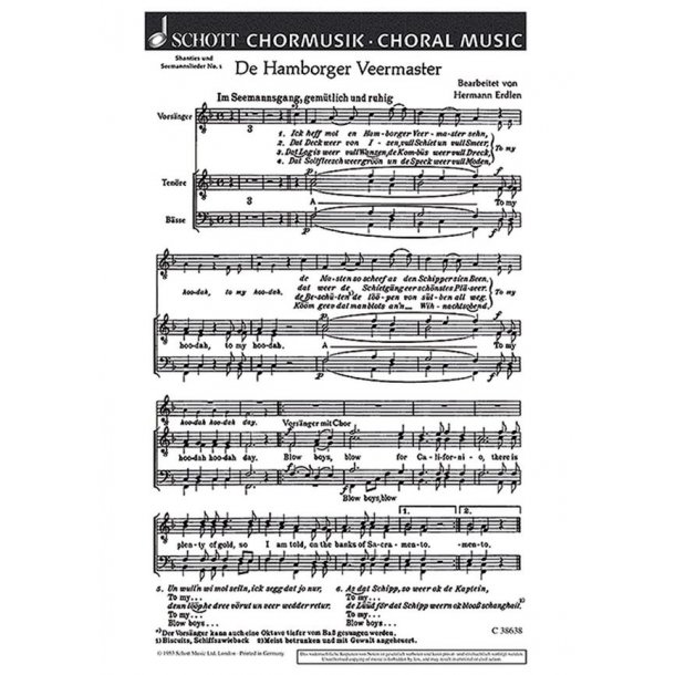 Hamborger Veermaster Koorpart.