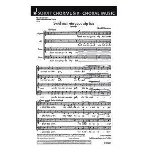 Funf Chorlieder GeWV 17 : 5. Swel man ein guot wip hat