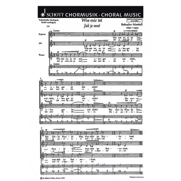 Tschechische Madrigale &middot; Ceske madrigaly H 278 : 7. Wie mir ist &middot; Jak je mne