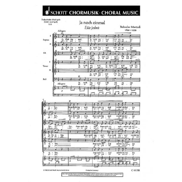 Tschechische Madrigale &middot; Ceske madrigaly H 278 : 8. Ja noch einmal &middot; E'ce jednu
