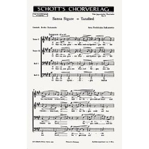 Vier japanische Chorlieder : 2. Sansa Sigure - Tanzlied O Sansa, aus grauem Himmel