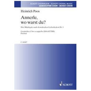 Drei Madrigale : nach slowakischen Liebesliedern