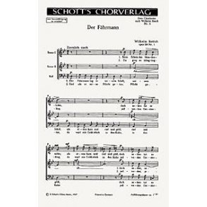 Drei Chorlieder op. 118 : 1. Der Fahrmann Der Fahrmann lag in seinem Schiff