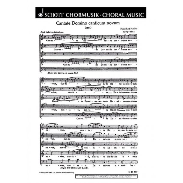 Cantate Domino canticum novum : Motette