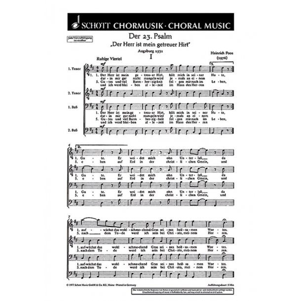 Der 23. Psalm : Der Herr ist mein getreuer Hirt