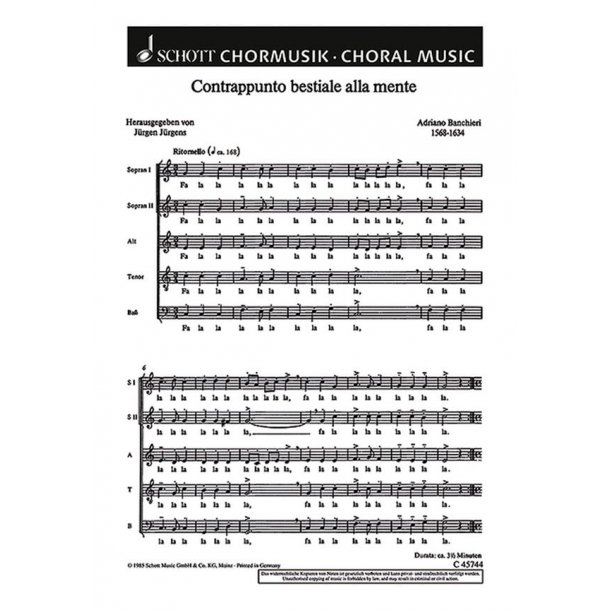 Contrappunto bestiale alla mente : Cappricciata und Contrappunto