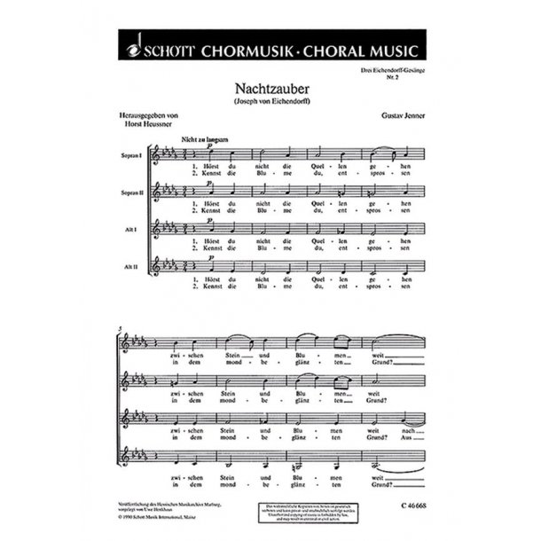 Drei Eichendorff-Gesange : 2. Nachtzauber: Horst du nicht die Quellen gehen