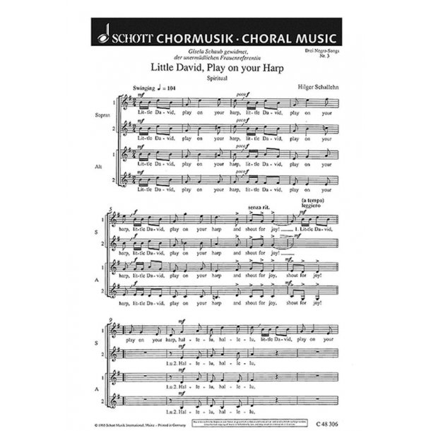 3 Negro-Songs : 3. Little David, Play on your Harp (Spiritual)