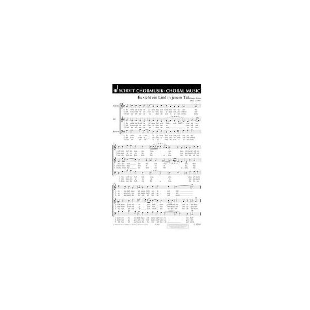 Zwei Volkslieder : Es steht ein Lind in jenem Tal / Ich fahr dahin