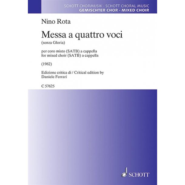 Messa A Quattro Voci (Senza Gloria) : Per Coro Misto (Satb) A Cappella