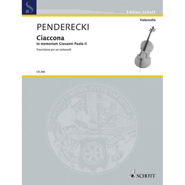 Ciaccona - In memoriam Giovanni Paolo II : Trascrizione per sei violoncelli