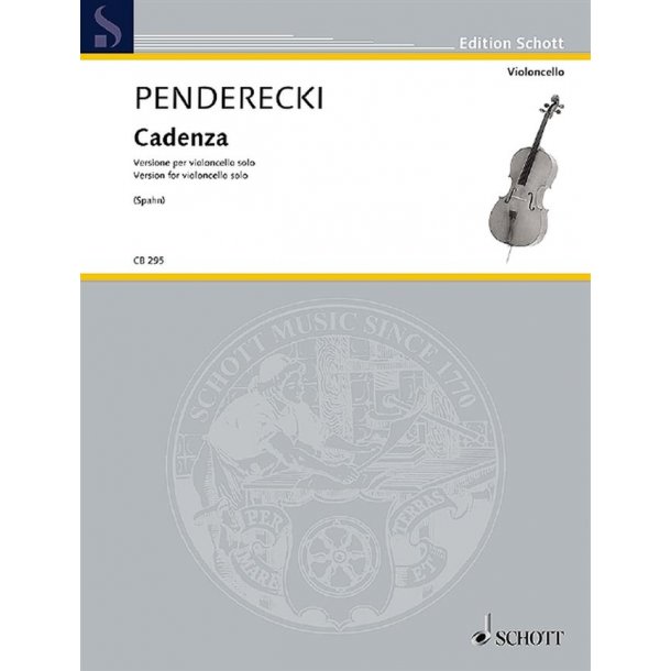 Cadenza : Versione per violoncello solo di Jakob Spahn
