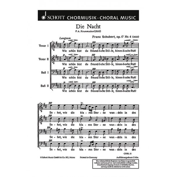 Die Nacht op. 17/4 : Wie schon bist du