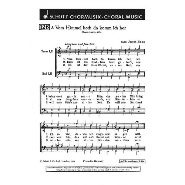 Vom Himmel hoch, da komm ich her / In dulci jubilo : (15. Jh.)