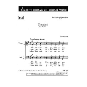 Zwei heitere Mannerchore : 2. Trinklied Die Glaser klingen