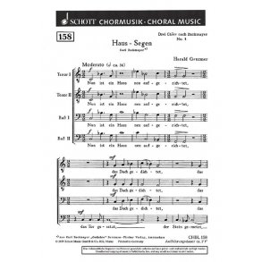 Drei Chore GeWV 54 : 1. Haus-Segen Nun ist das Haus neu aufgerichtet