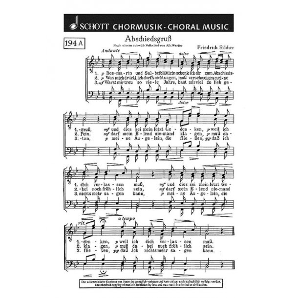 Abschiedsgrus / Untreue : Rosmarin und Salbeiblattlein (Schwaben) / Durch's Wiesental gang i jetzt na (Bad.Schwarzwald)