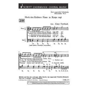 Drei ungarische Volkslieder : 2. Hoch des Richters Haus in Kanja ragt