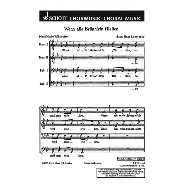 Wenn alle Brunnlein fliesen : (Schwaben)