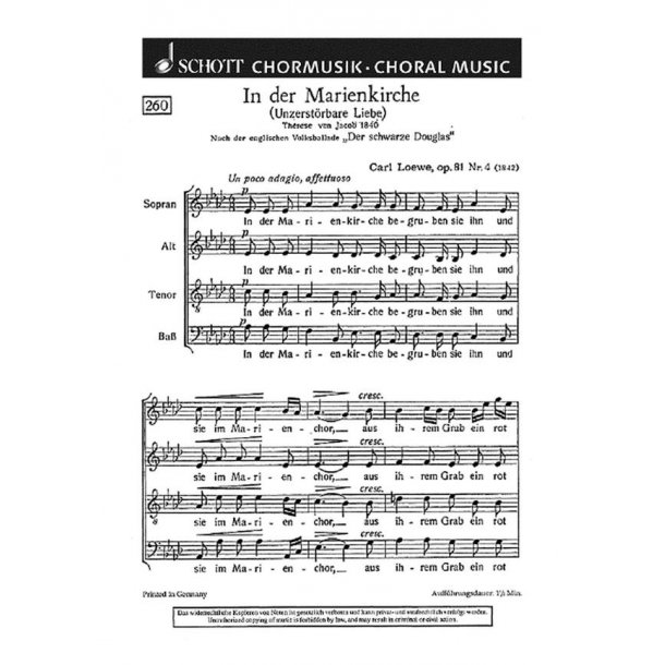 In der Marienkirche op. 81/4 : nach der englischen Volksballade Der schwarze Douglas