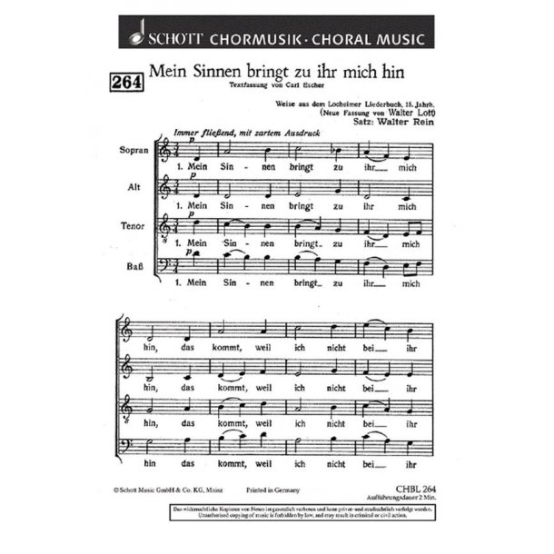 Mein Sinnen Bringt Zu Ihr Mich : Weise aus dem Lochheimer Liederbuch