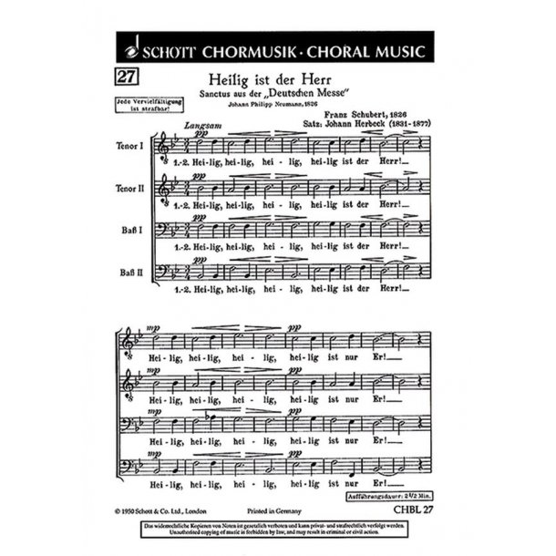 Sanctus : Heilig ist der Herr aus Deutsche Messe