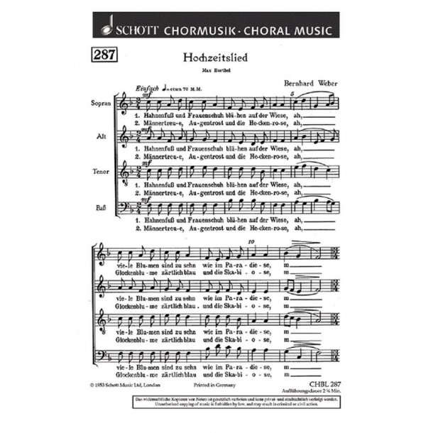 Hochzeitslied : Hahnenfus und Frauenschuh