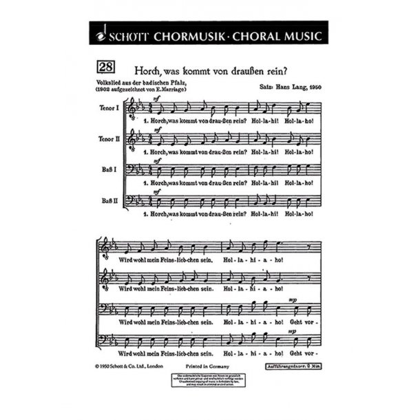 Horch, was kommt von drausen rein? : (Bad. Pfalz)