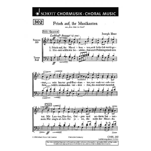 Frisch auf, ihr Musikanten : aus Das Jahr im Lied