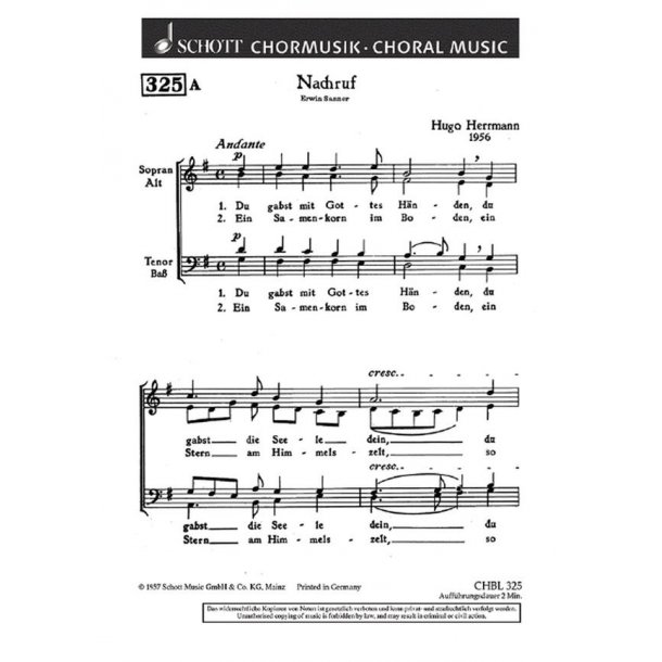 Nachruf / Geburtstag : Du gabst mit Gottes Handen / Dein Leben ist ein Fruhlingslied